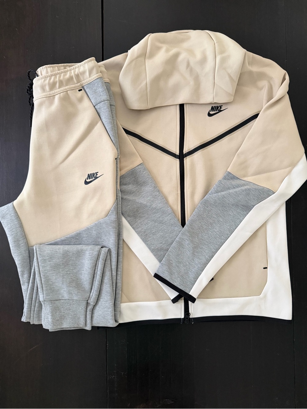 Nike Men’s Beige, Gray & White Tech Suit Track Suit
